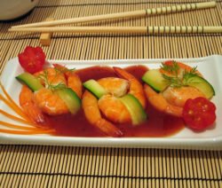 basilicum saus garnalen