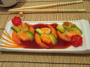 basilicum saus garnalen